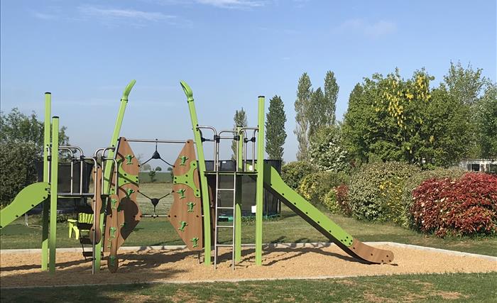 Children's play area at Camping du Futur, closed to Poitiers